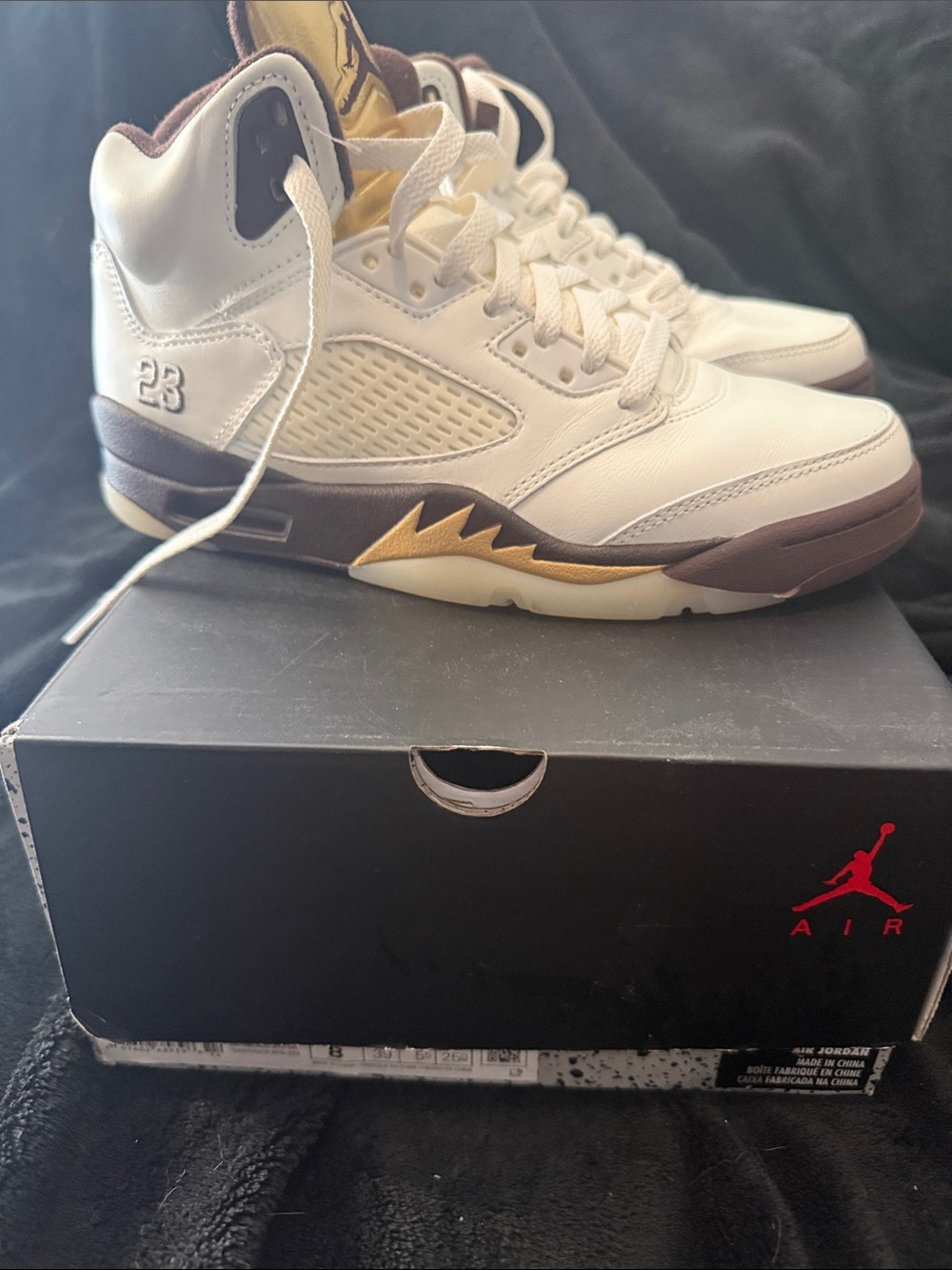 Jordan 5 retro women Sneakers - White Brown Gold